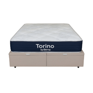 Colchón Torino + Box Baúl Aveiro Queen (2 partes) - Beige