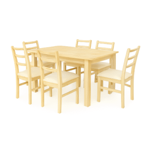 Juego de Comedor madera 6 sillas Mesa Rectangular 140cm - Saint