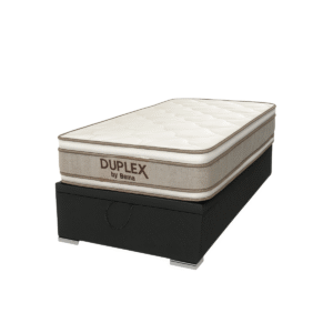 Colchón Duplex Espuma + Box Baúl Negro - 1 Plaza