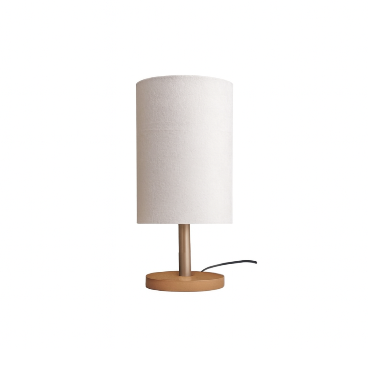 Lampara de Mesa Axis - Madera + Hierro dorado + Pantalla Lino