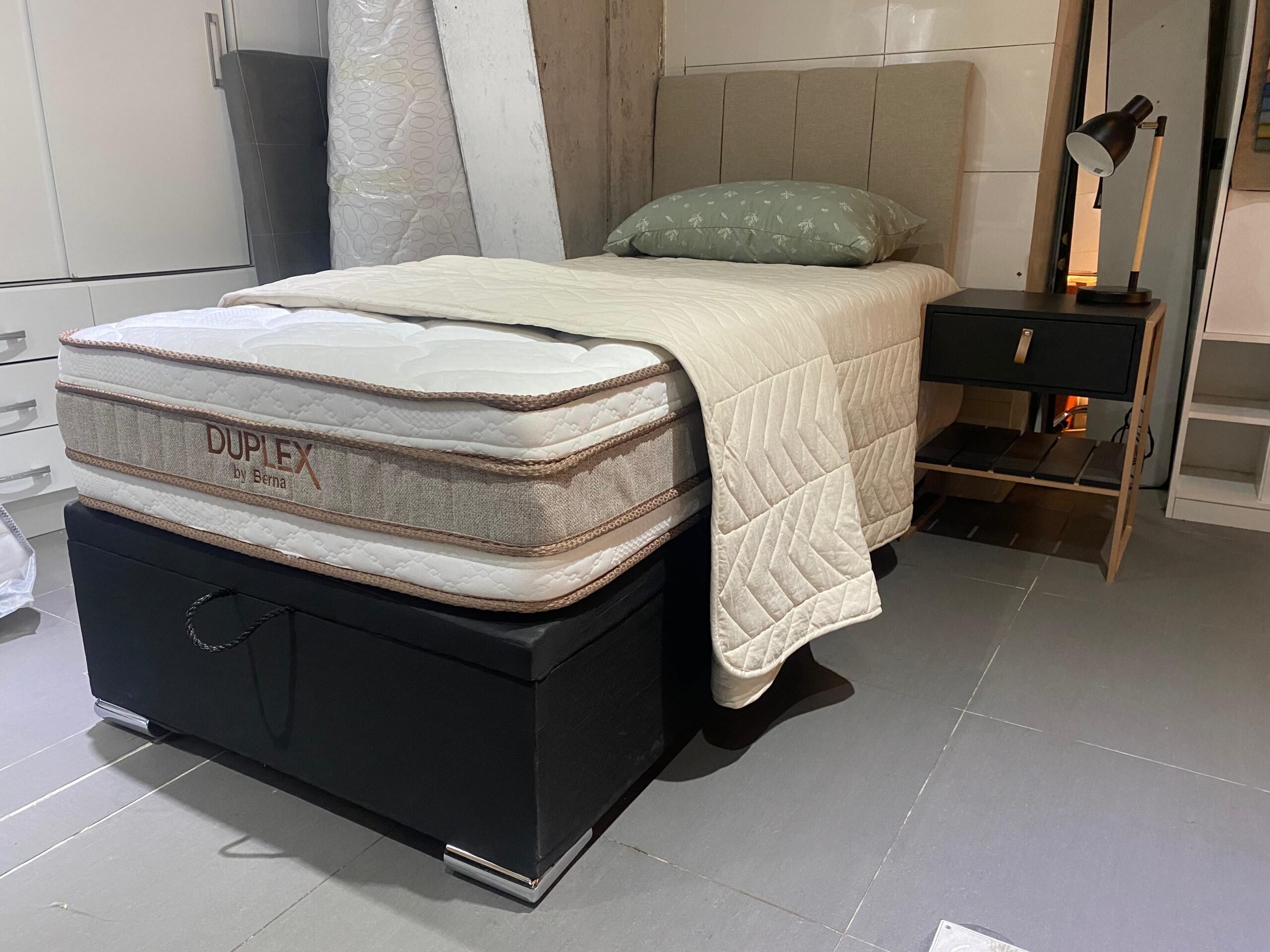 Colchón Duplex Espuma + Box Baúl Negro - 1 Plaza - Imagen 3