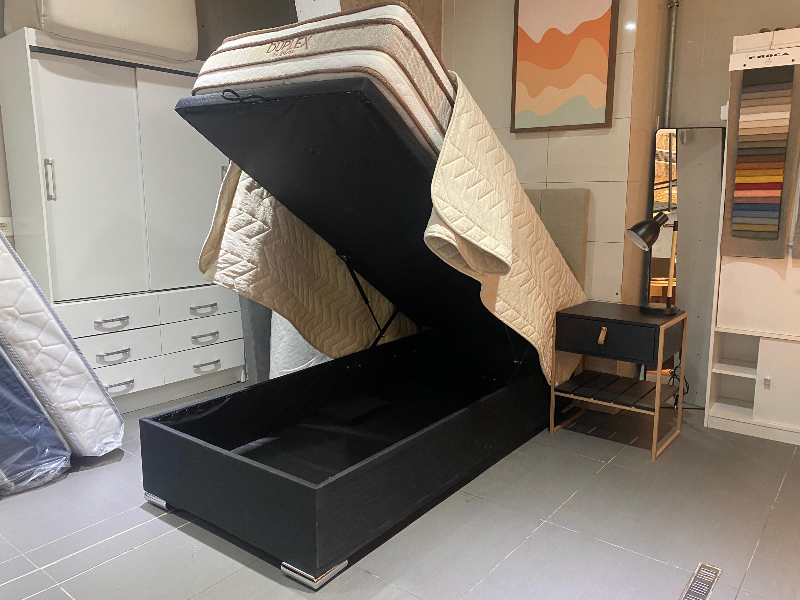 Colchón Duplex Espuma + Box Baúl Negro - 1 Plaza - Imagen 6
