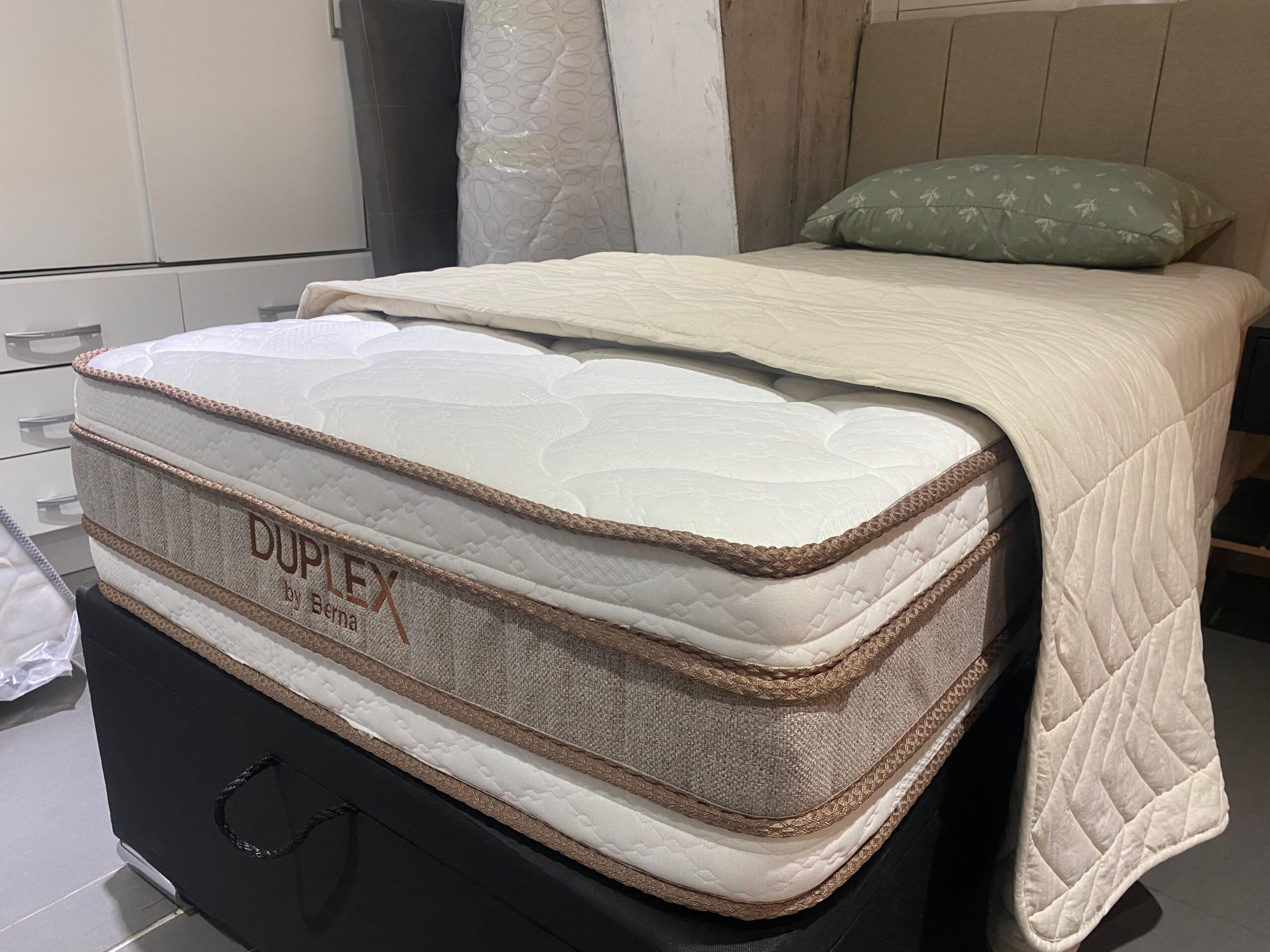 Colchón Duplex Espuma + Box Baúl Negro - 1 Plaza - Imagen 9