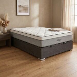 Colchón Roger Resortes Pocket + Pillow Firme Con Box Baul Fabela – 2 Plazas