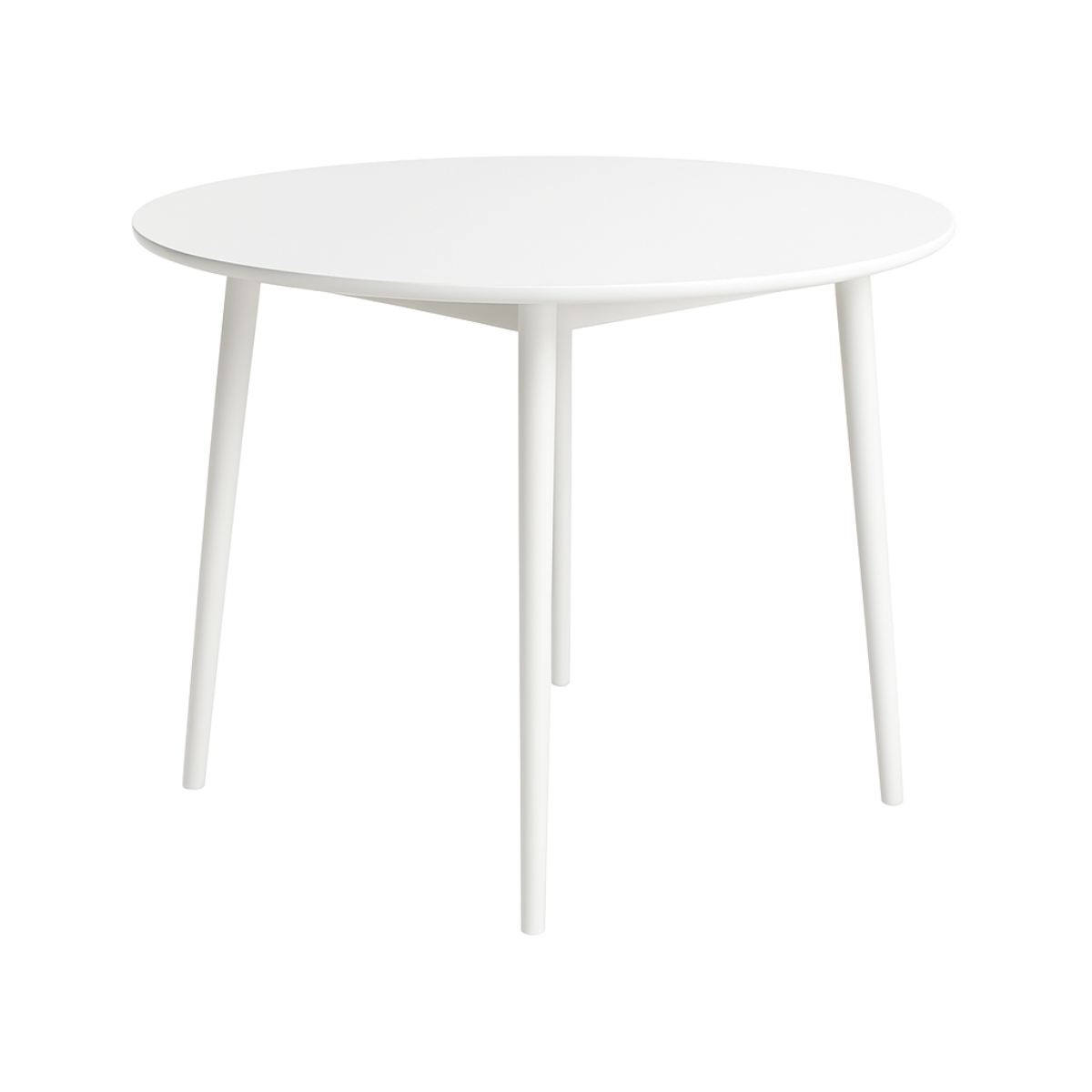 Mesa de Comedor Marrueco Circular 100cm – Madera de Gomero Blanco