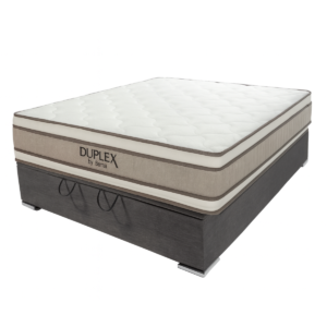 Colchón Duplex Espuma + Doble Pillow + Box Baúl Fabela– 1 Plaza y Media