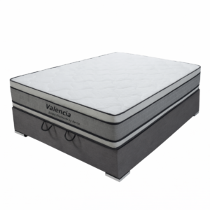 Colchón Valencia Espuma + Pillow Top con Box Baúl Fabela - 2 Plazas