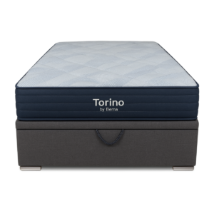 Colchón Torino Espuma + Box Baúl Fabela Gris – 1 Plaza