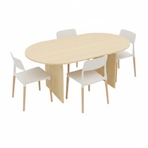 Juego de Comedor Mesa Arco 160 + 4 sillas Belloch blanca