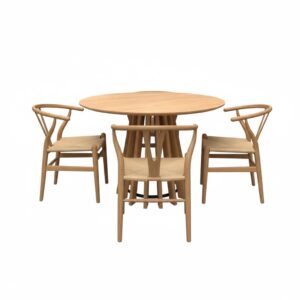 Juego de Comedor Mesa Pipa + 4 Sillas  Wishbone