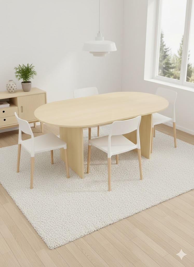 Juego de Comedor Mesa Arco 160 + 4 sillas Belloch blanca - Imagen 2