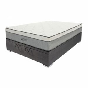 Conjunto Colchón resortes Roger + Box Baúl (PLAZA Y MEDIA) 110x190