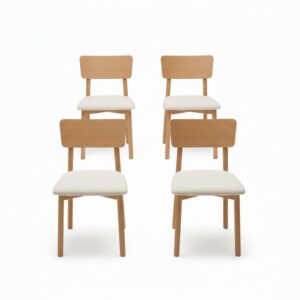 Set 4 Sillas Marruecos – Madera de Gomero - Marrón Oscuro