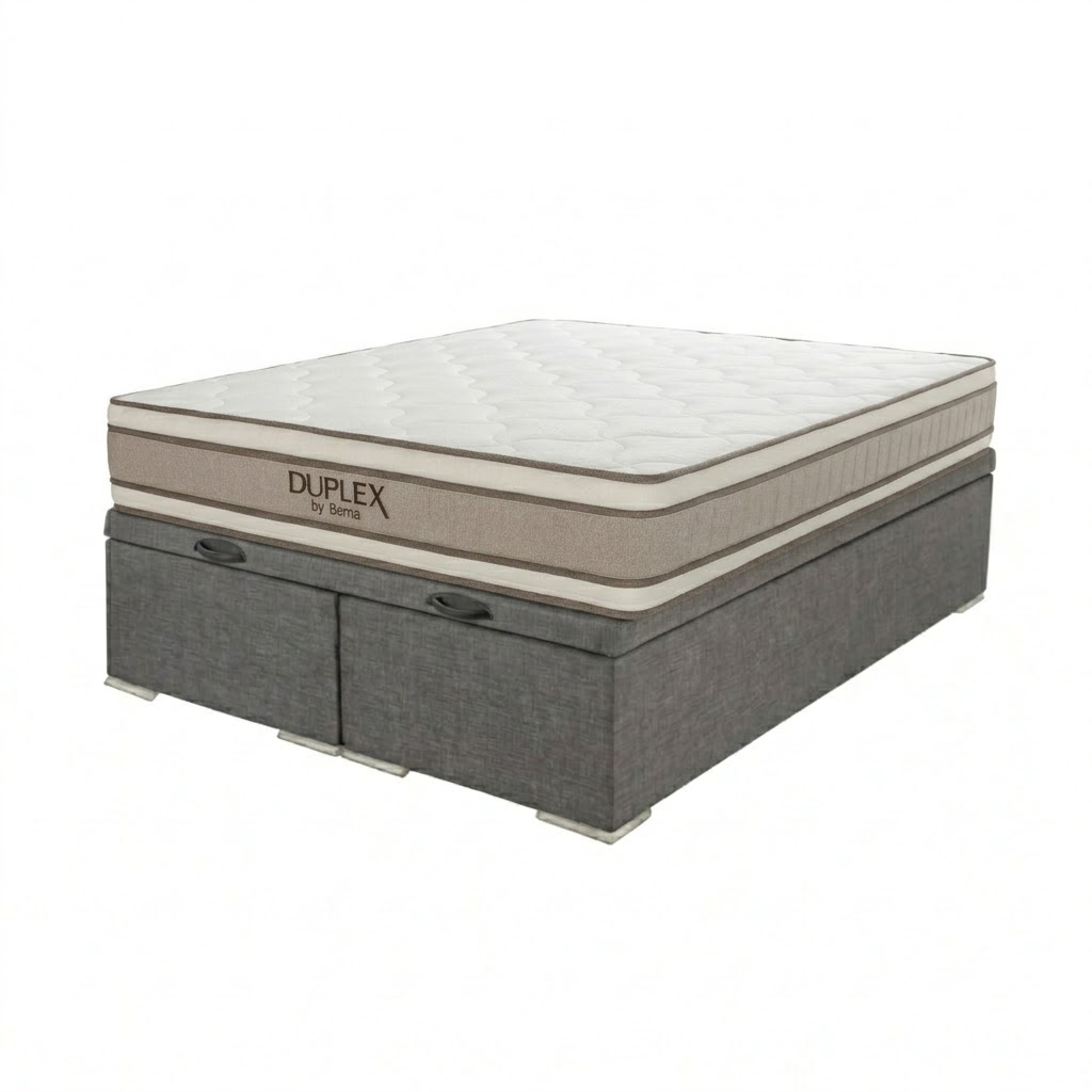 PREVENTA Colchón Duplex Espuma + Doble Pillow + Box Baul Fabela – Queen