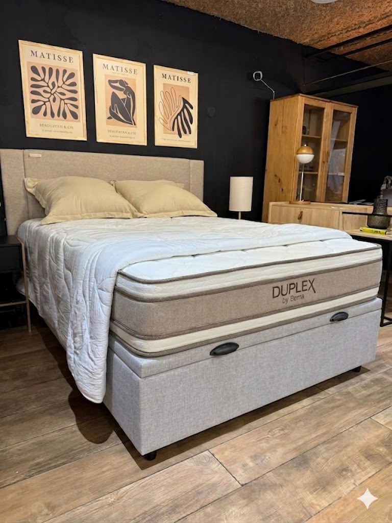 PREVENTA Colchón Duplex Espuma + Doble Pillow + Box Baul Brisa Gris – 2 Plazas - Imagen 2