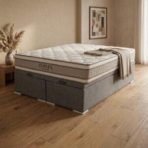 Colchón Duplex Espuma + Doble Pillow + Box Baul Fabela – Queen