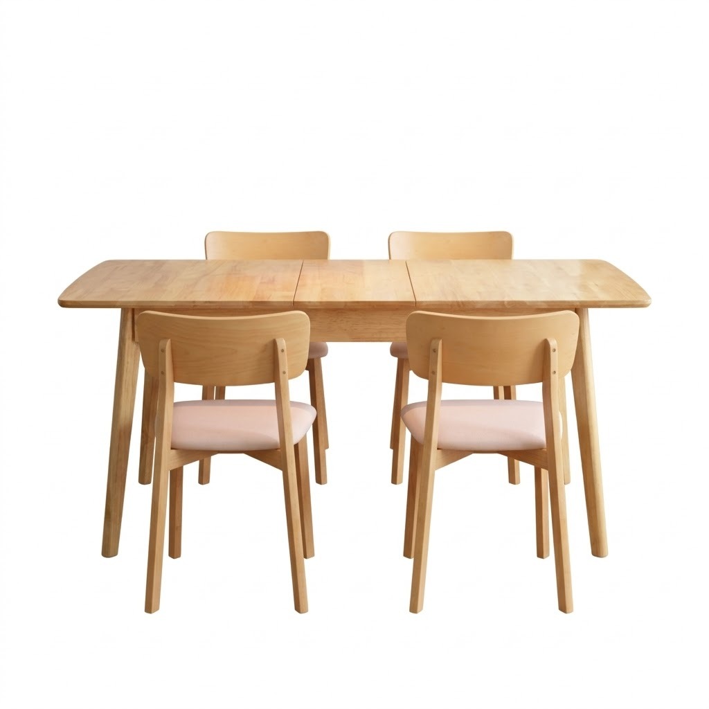 Juego de Comedor Mesa Extensible + 4 Sillas Marruecos – Madera