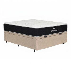 Colchón Caprice Espuma + Box Baúl Brisa Beige – 2 Plazas