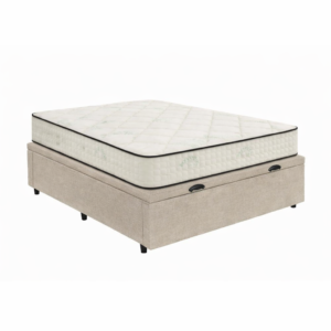 Colchón Confort Espuma + Box Baúl Brisa Beige – 2 Plazas