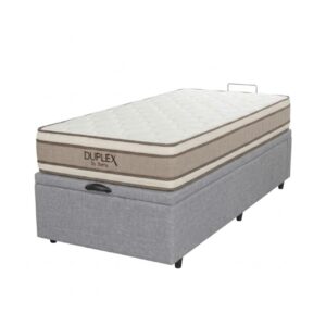 Colchón Duplex Espuma + Box Baúl Leggo Gris – 1 Plaza