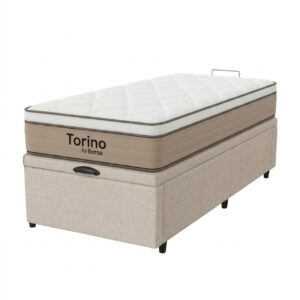 Colchón Torino Espuma + Box Baúl Leggo Beige – 1 Plaza