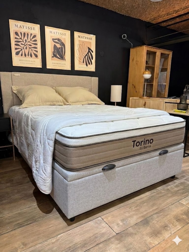 PREVENTA Colchón Torino Espuma + Box Baúl Brisa Gris – 2 Plazas - Imagen 2