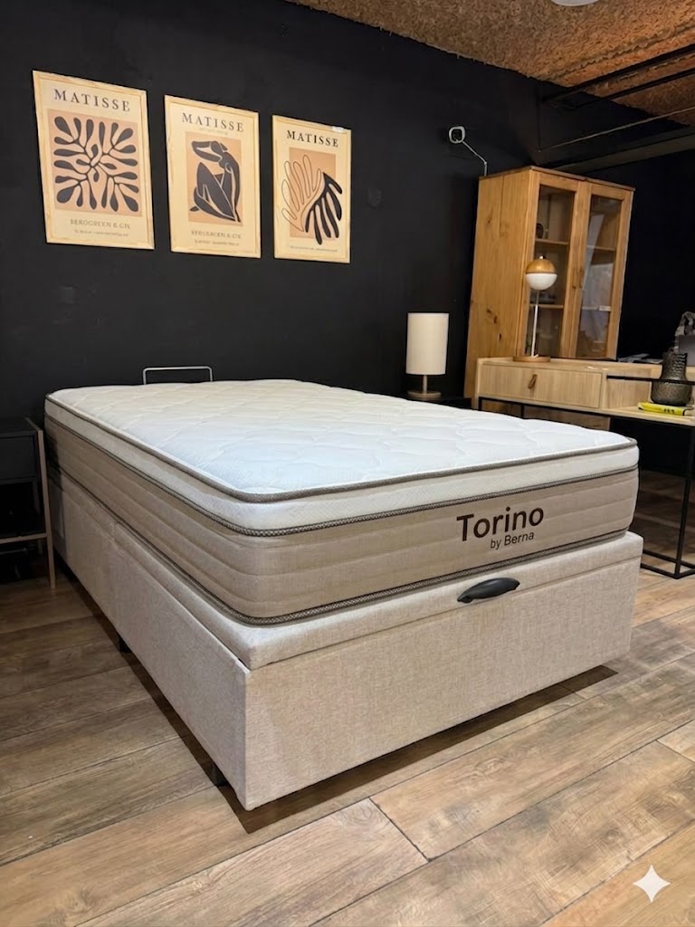 Colchón Torino Espuma + Box Baúl Brisa Beige – 1 Plaza - Imagen 2