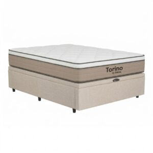 PREVENTA Colchón Torino Espuma + Box Baúl Leggo Beige – 1 Plaza Y Media