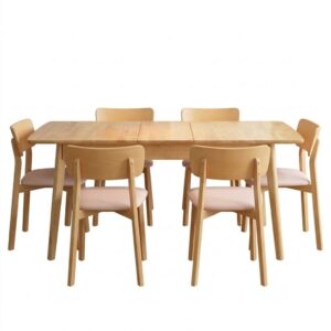 Juego de Comedor Mesa Extensible + 6 Sillas Marruecos – Madera