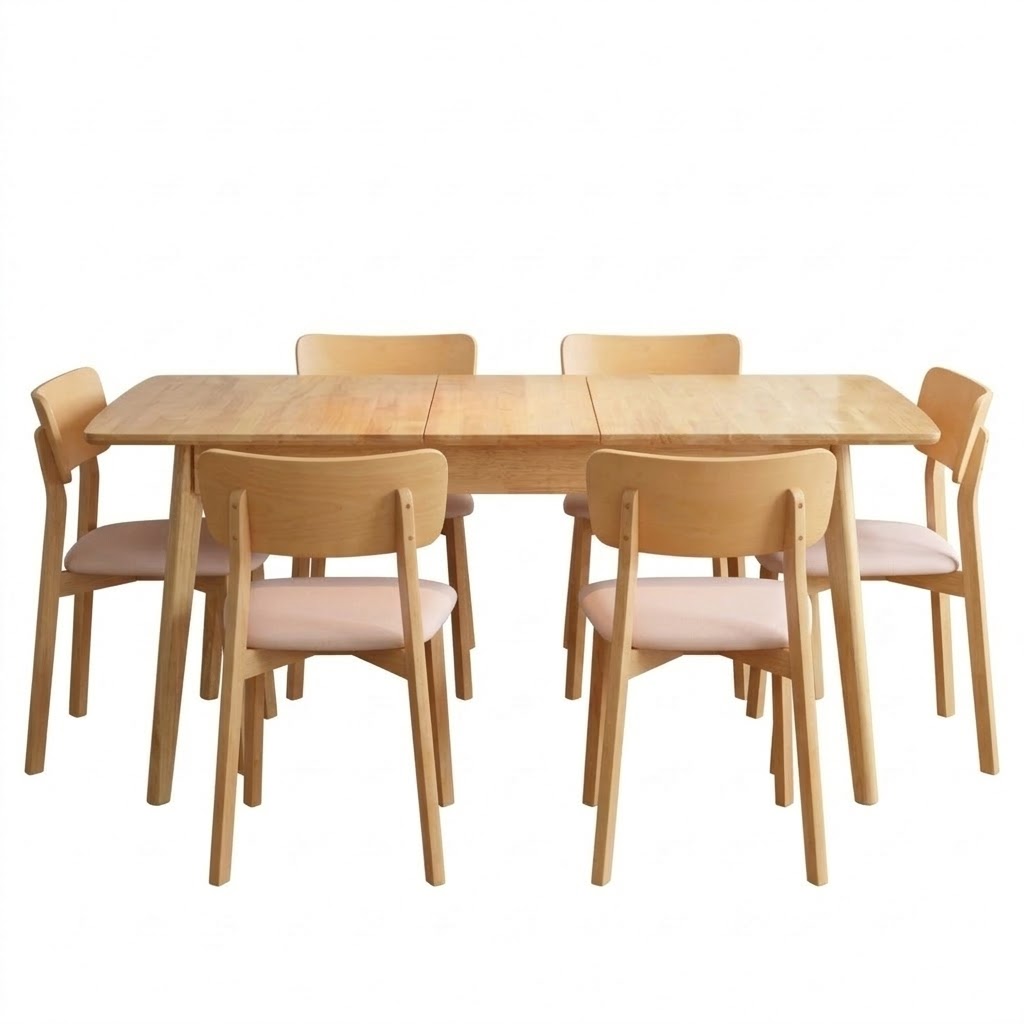 Juego de Comedor Mesa Extensible + 6 Sillas Marruecos – Madera