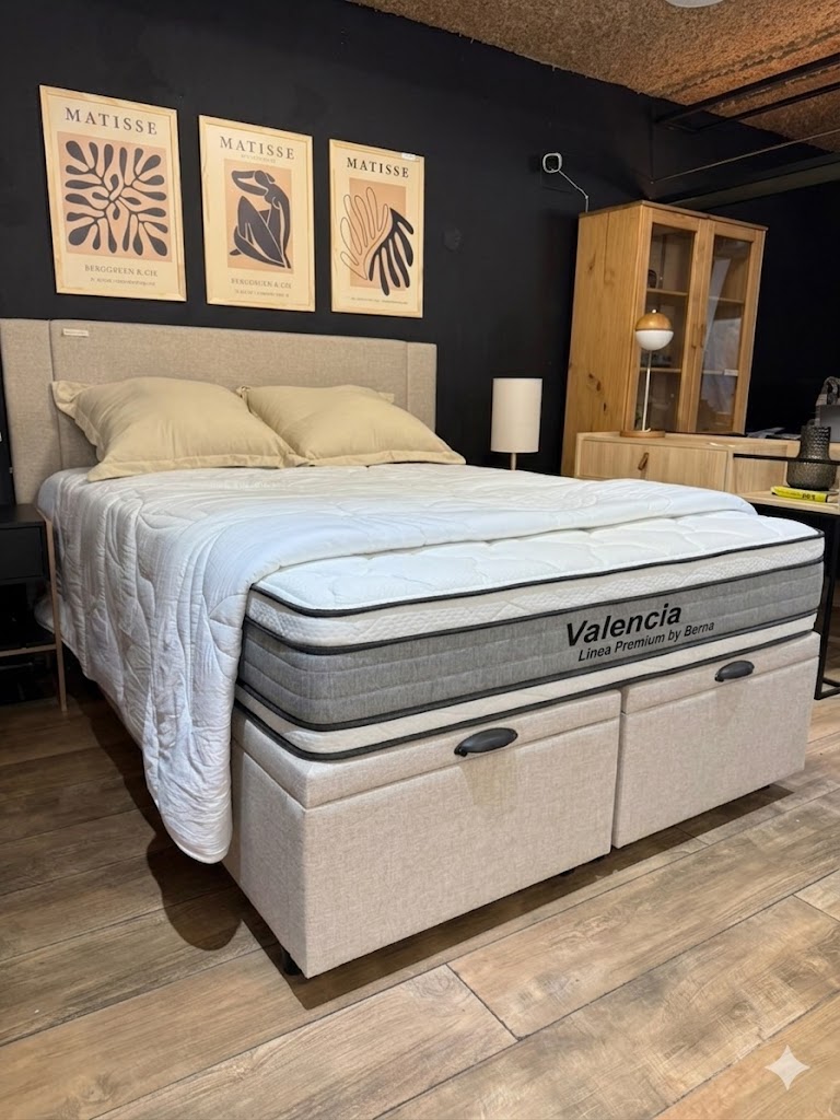 Colchón Valencia Espuma + Box Baul Brisa Beige – King - Imagen 2