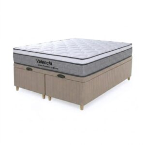 Colchón Valencia + Box Baúl Brisa – Beige King