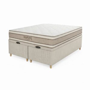 Colchón DUPLEX + Box Baúl Brisa - Beige QUEEN