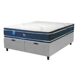 Colchón King Espuma Oro Azul + Box Baúl LEGGO Gris 180x200