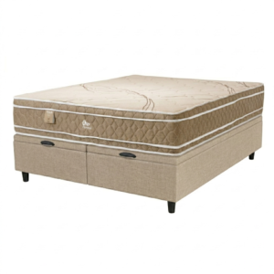 Colchón King Espuma Oro Beige + Box Baúl LEGGO Gris 180x200