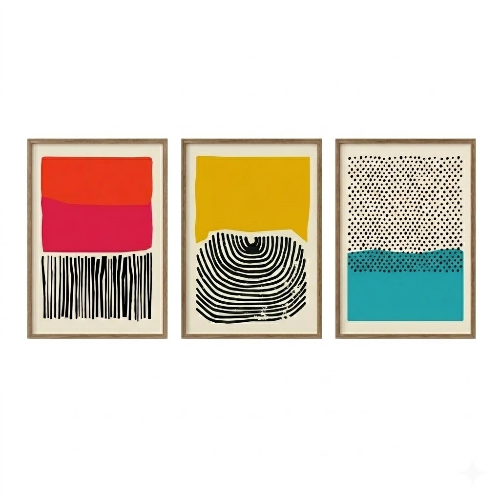 PREVENTA – Kit 3 Cuadros – Pulso Cromático – 30 x 40