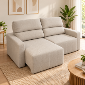 Sofá Havai Extensible Reclinable – Gris – 2 cuerpos
