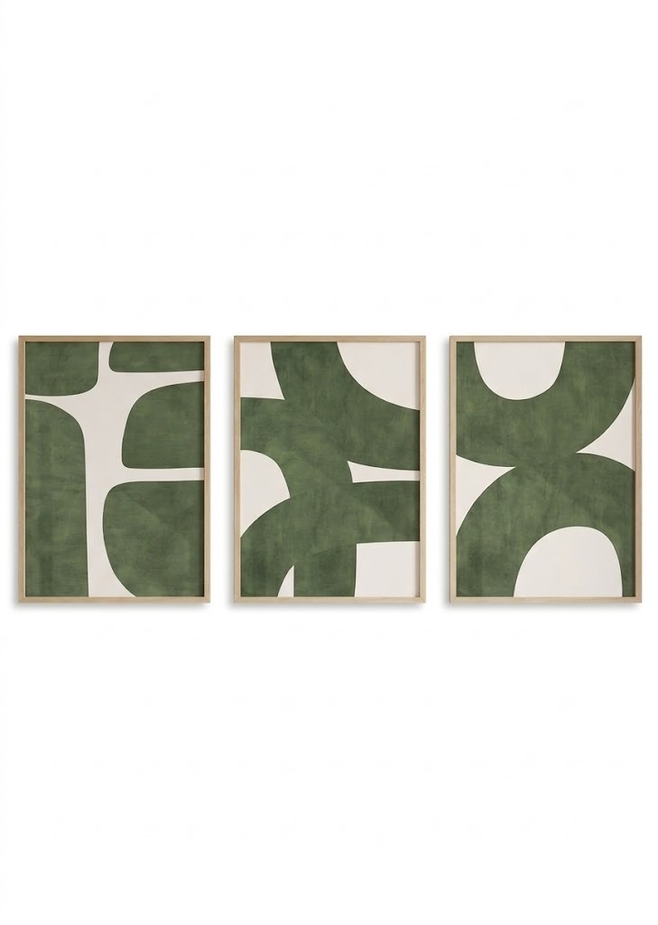 PREVENTA – Kit 3 Cuadros – Módulo Musgo – 40 x 60