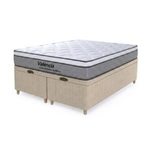 Colchón Valencia + Box Baúl Brisa – Beige King