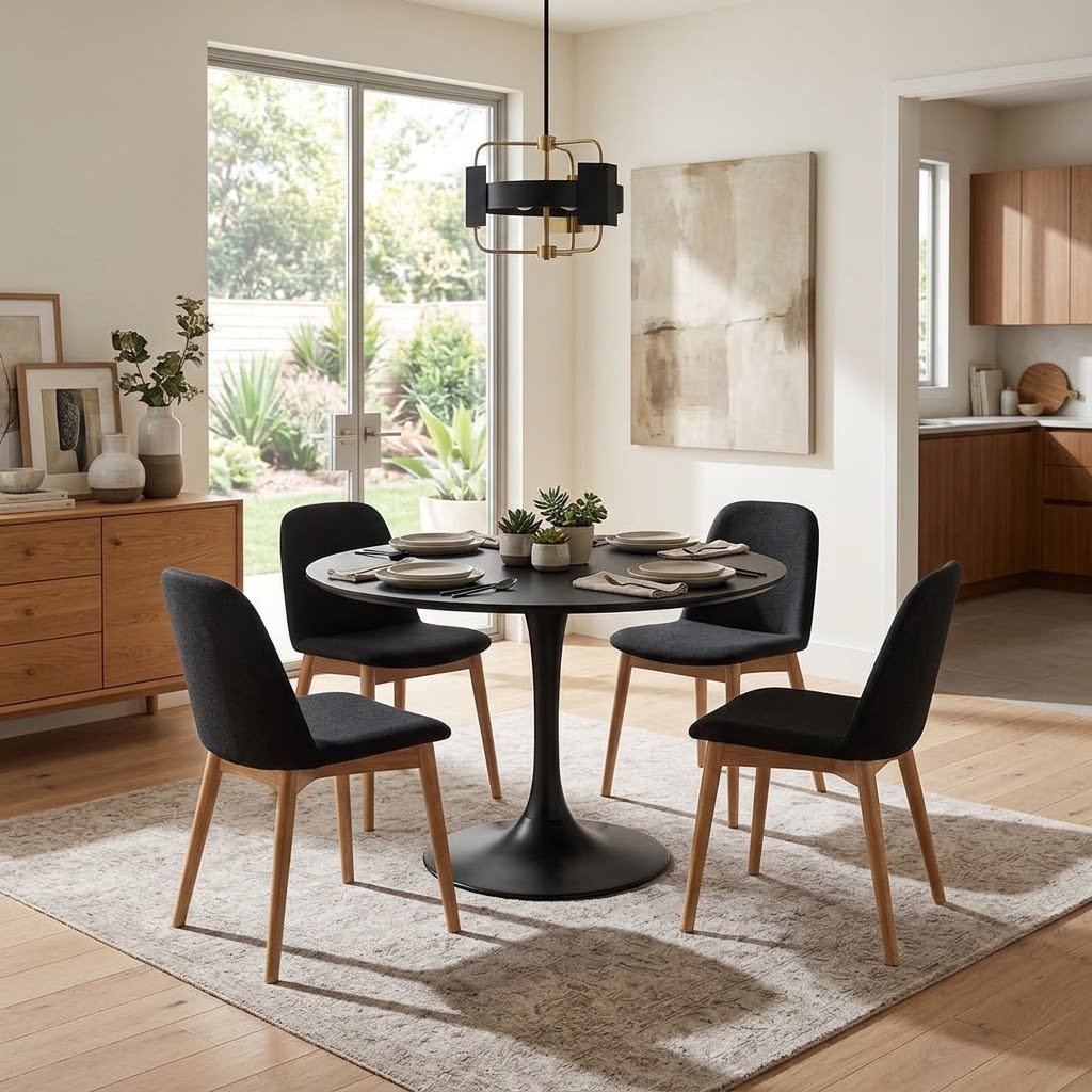 Mesa de Comedor Tulip (80cm) – Negra - Imagen 2
