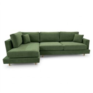 Sofa con Chaise Dublin 5 Cuerpos (300 cm) EASY CLEAN – Verde Opaco