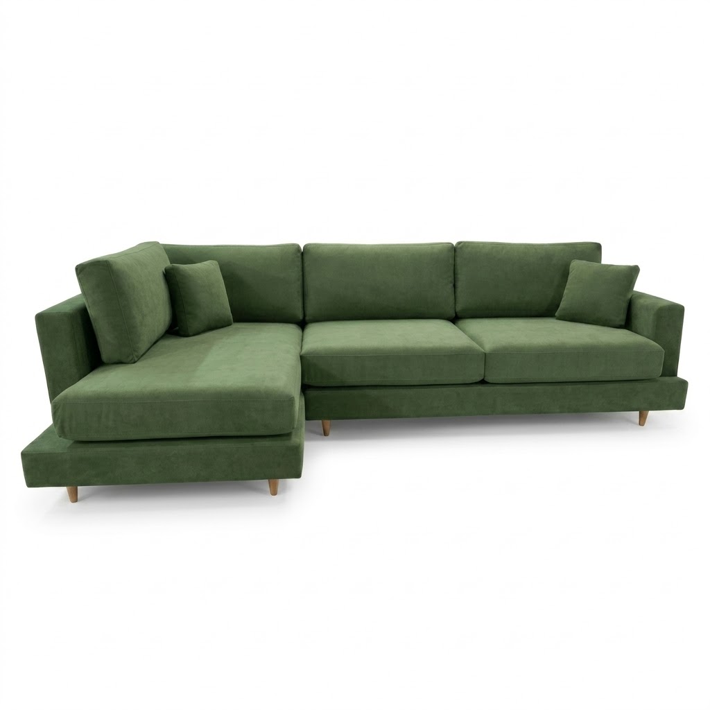 Sofa con Chaise Dublin 5 Cuerpos (300 cm) EASY CLEAN – Verde Opaco