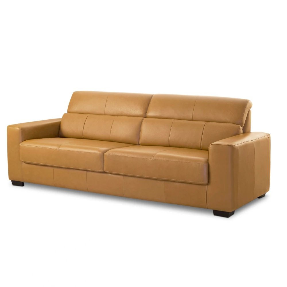 Sofá Sillon 100% cuero 3 Cuerpos Camel Sublime