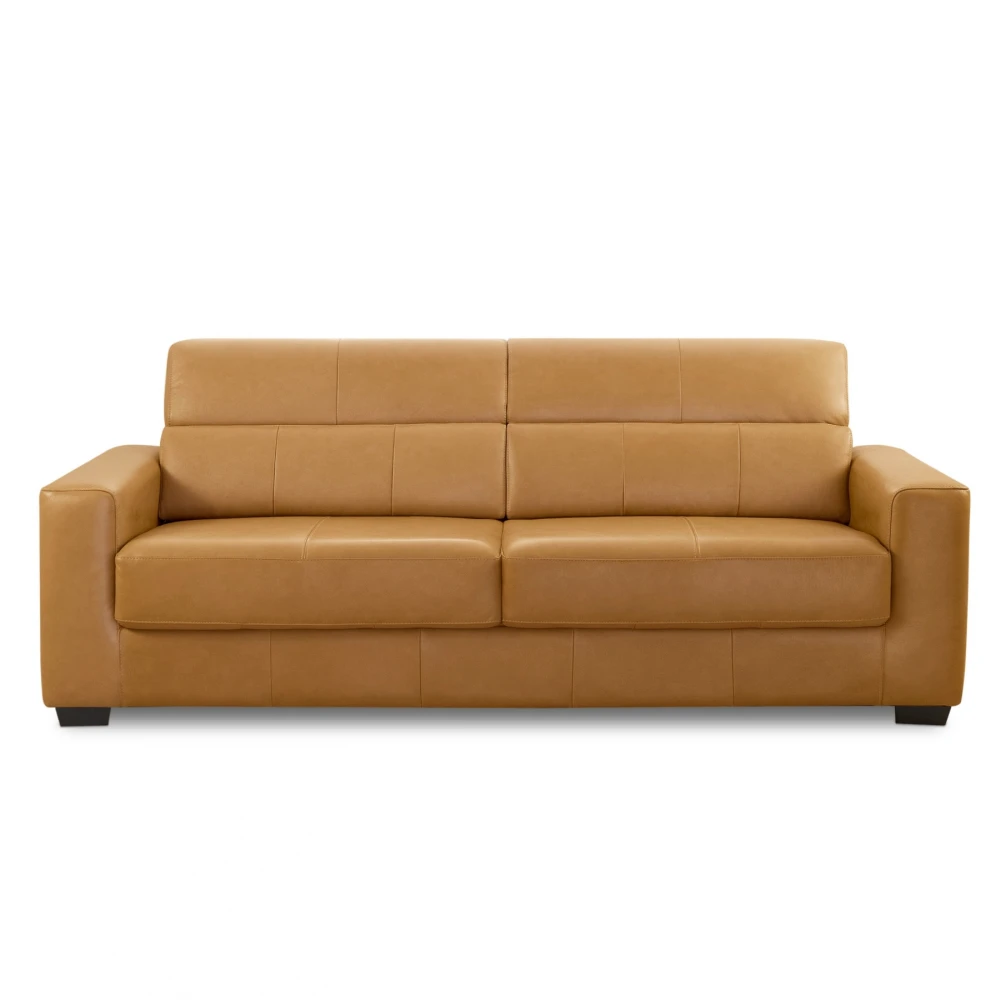 Sofá Sillon 100% cuero 3 Cuerpos Camel Sublime - Imagen 3