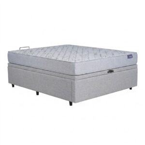 Box Baúl  Leggo – Gris + Colchón 110 Linea Dorada Espuma – 1 plaza y media