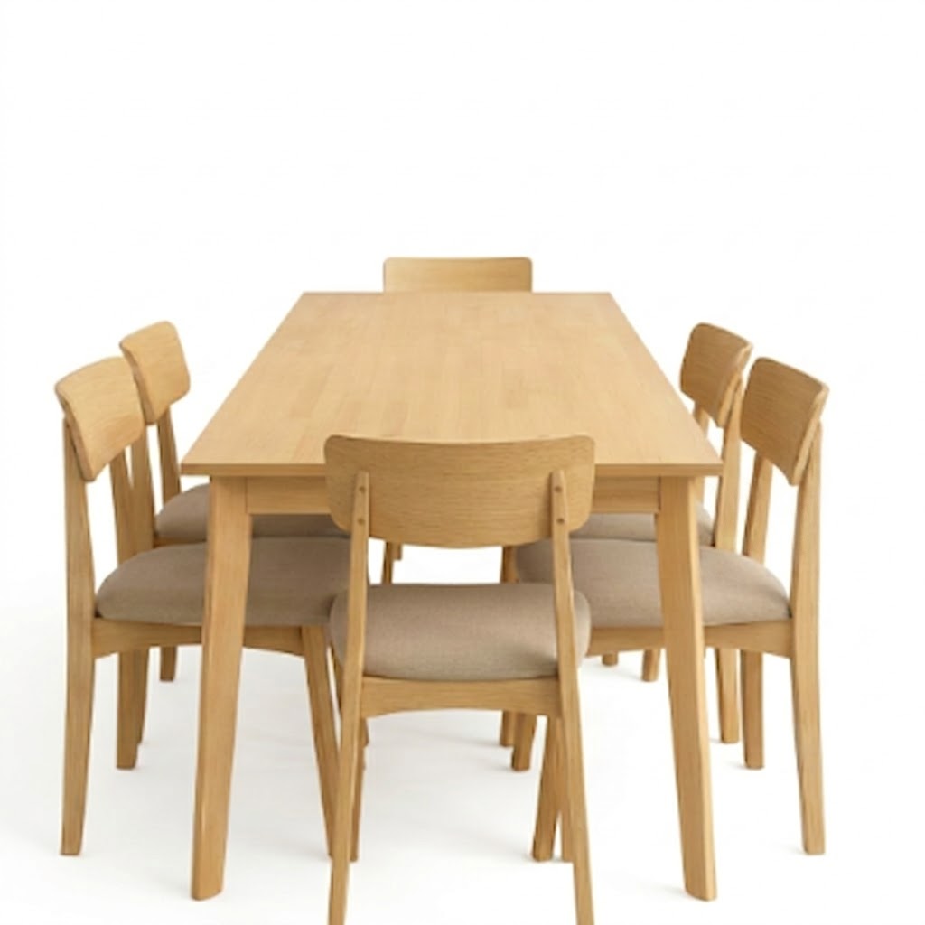 Juego de Comedor Marruecos Mesa Rectangular 150cm + 6 Sillas