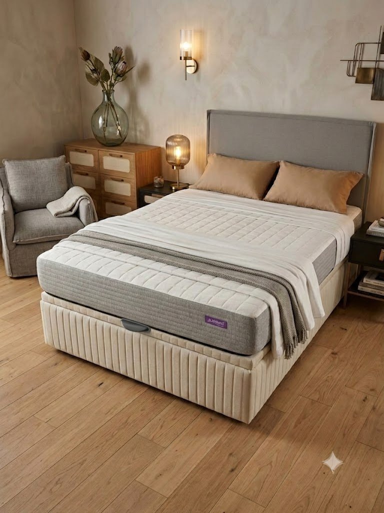 Colchón Inducol Espuma Limay (comprimido en bolsa) + Box Baul Brisa Beige – 2 Plazas - Imagen 2