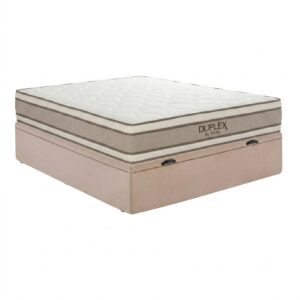 Colchón Duplex Espuma + Doble Pillow + Box Baúl Nova Beige – 2 Plazas