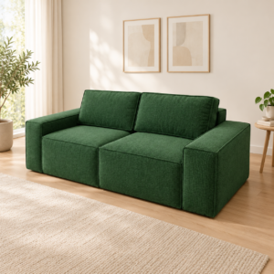 Sofá Retráctil España 3 Cuerpos (210cm) EASY CLEAN – Verde