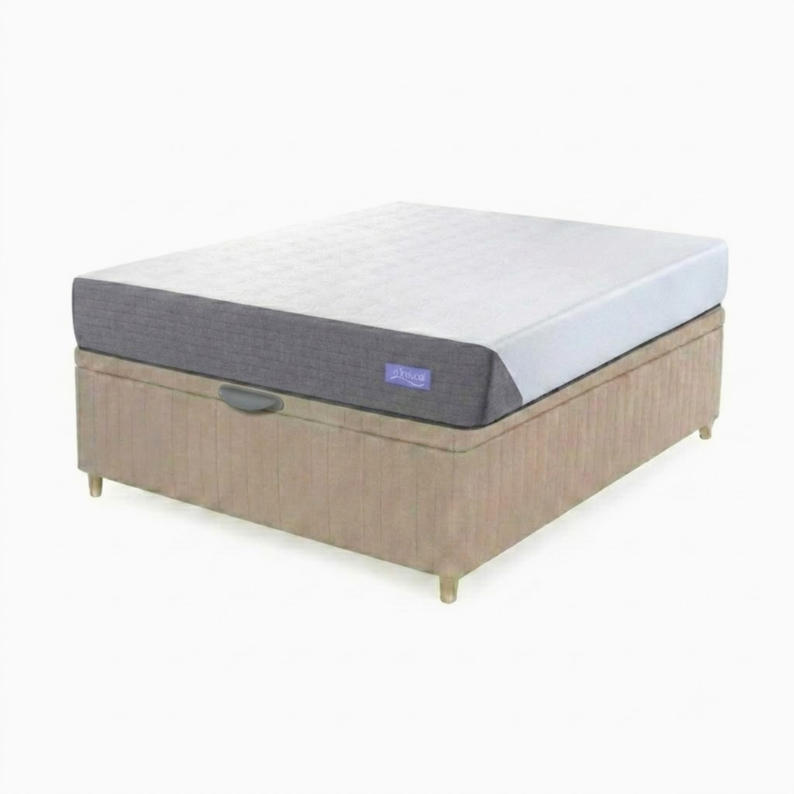 Colchón Inducol Espuma Limay (comprimido en bolsa) + Box Baul Brisa Beige – 2 Plazas